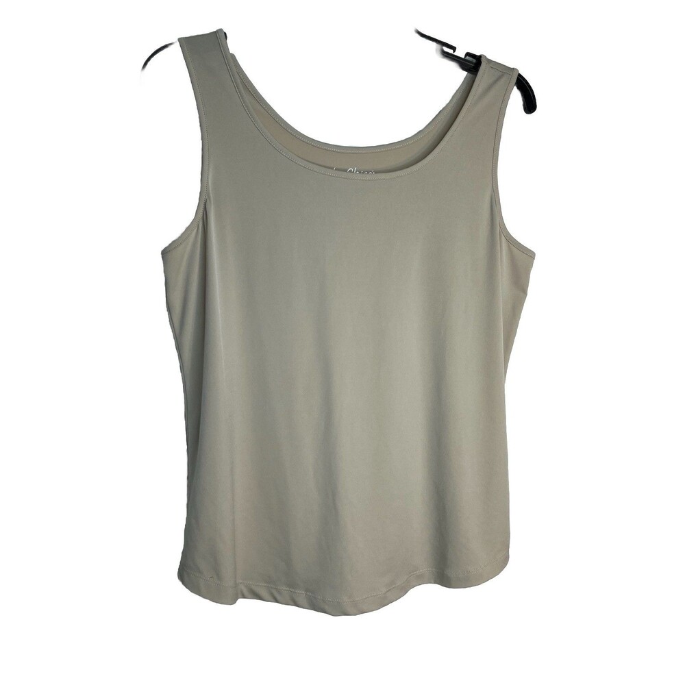 Chicos Beige light khaki layering shell top blouse Sleeve  1 Top M 6 8